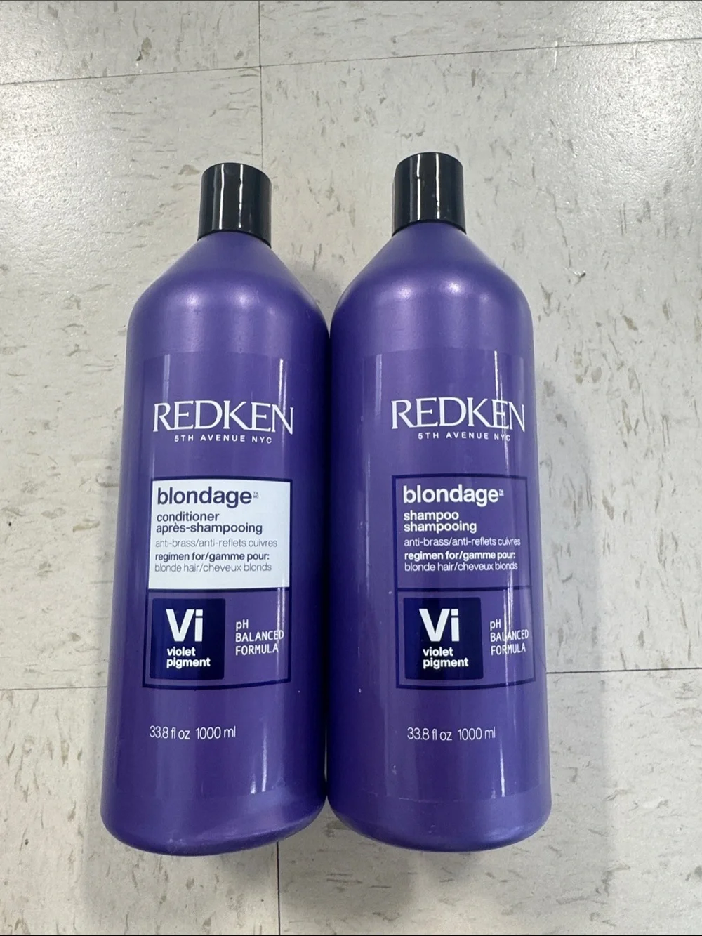 Redken Blondage Violet Duo - Purple shampoo and container one liter each